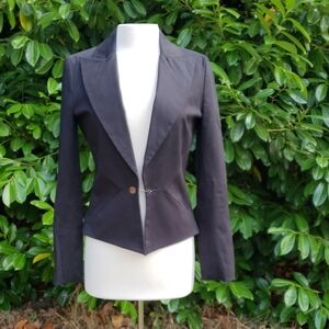 Elegant Black Women's Tuxedo Blazer Jacket Made In Usa Vintage. Size 8